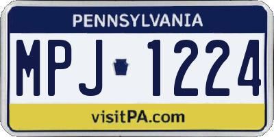 PA license plate MPJ1224