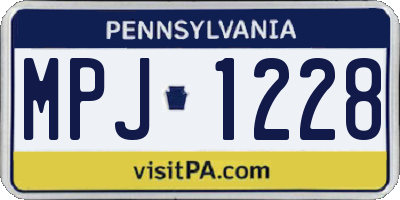 PA license plate MPJ1228