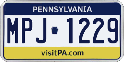 PA license plate MPJ1229