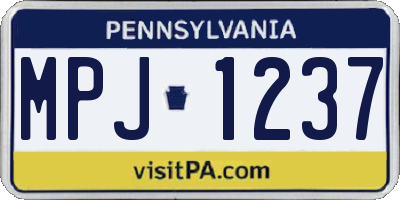 PA license plate MPJ1237