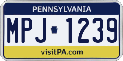 PA license plate MPJ1239