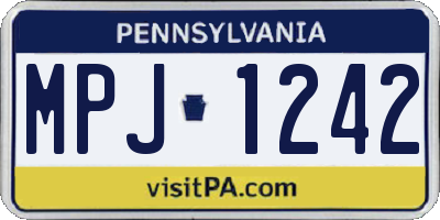 PA license plate MPJ1242