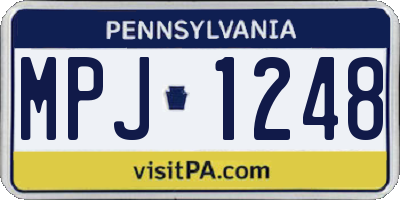 PA license plate MPJ1248