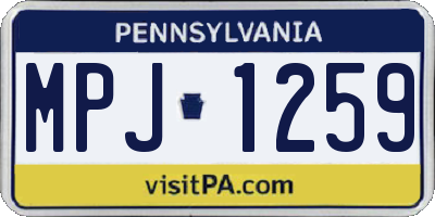 PA license plate MPJ1259