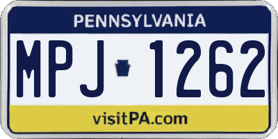 PA license plate MPJ1262