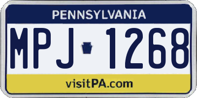 PA license plate MPJ1268