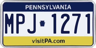 PA license plate MPJ1271