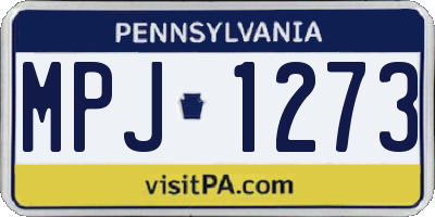 PA license plate MPJ1273