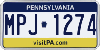 PA license plate MPJ1274