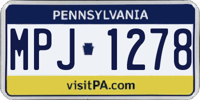 PA license plate MPJ1278
