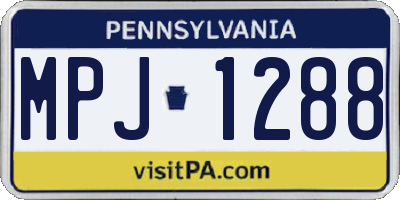 PA license plate MPJ1288