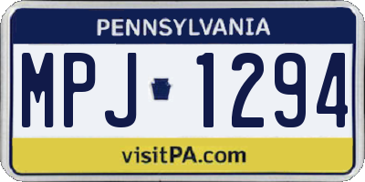 PA license plate MPJ1294