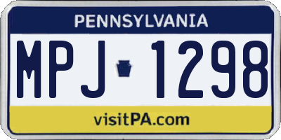 PA license plate MPJ1298