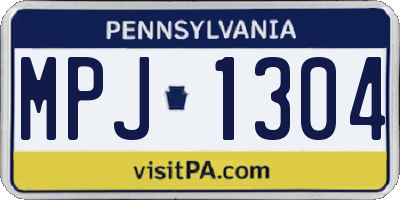 PA license plate MPJ1304