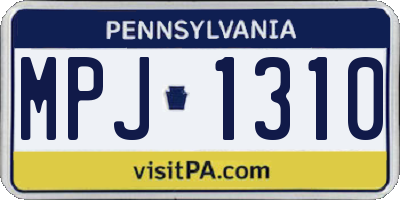 PA license plate MPJ1310