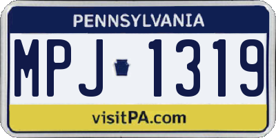 PA license plate MPJ1319
