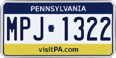 PA license plate MPJ1322