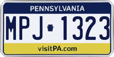 PA license plate MPJ1323