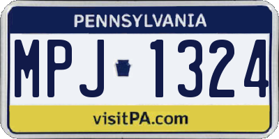 PA license plate MPJ1324