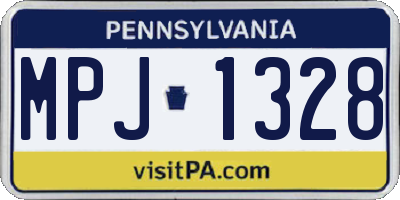 PA license plate MPJ1328