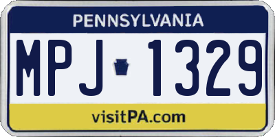 PA license plate MPJ1329