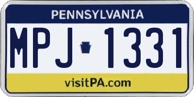 PA license plate MPJ1331