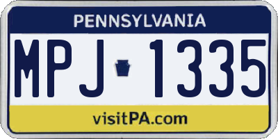 PA license plate MPJ1335