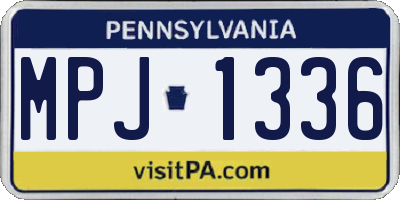 PA license plate MPJ1336
