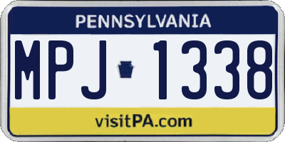 PA license plate MPJ1338