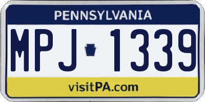 PA license plate MPJ1339