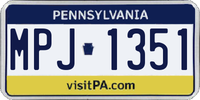 PA license plate MPJ1351