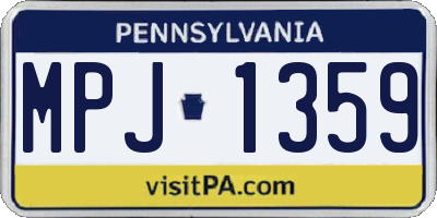 PA license plate MPJ1359