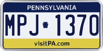 PA license plate MPJ1370