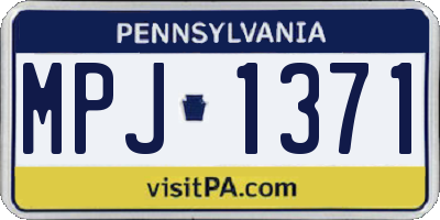 PA license plate MPJ1371