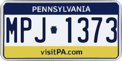 PA license plate MPJ1373