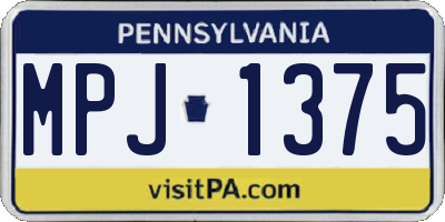 PA license plate MPJ1375