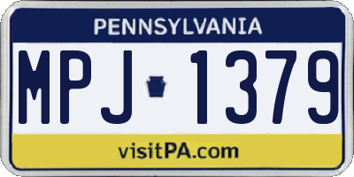 PA license plate MPJ1379