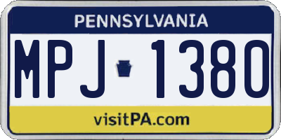 PA license plate MPJ1380