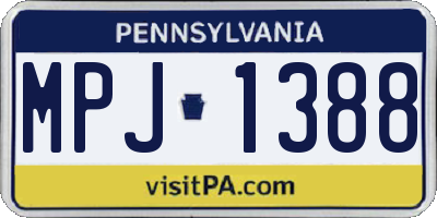 PA license plate MPJ1388