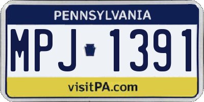 PA license plate MPJ1391