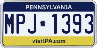 PA license plate MPJ1393
