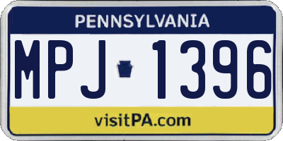 PA license plate MPJ1396