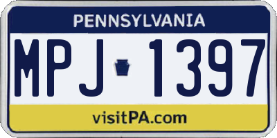 PA license plate MPJ1397