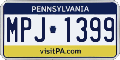 PA license plate MPJ1399