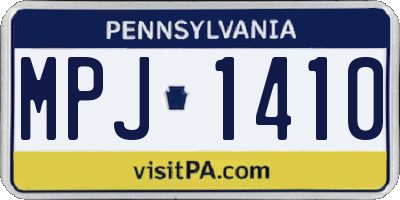 PA license plate MPJ1410