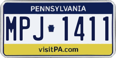 PA license plate MPJ1411