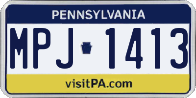 PA license plate MPJ1413