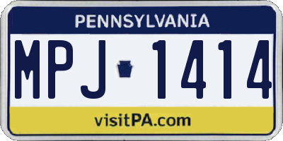 PA license plate MPJ1414