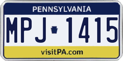 PA license plate MPJ1415