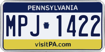 PA license plate MPJ1422